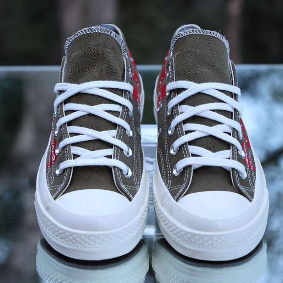 Converse Chuck 70 Low Top x Comme Des Garcons Play Multi Heart Size 7 - Picture 9 of 13